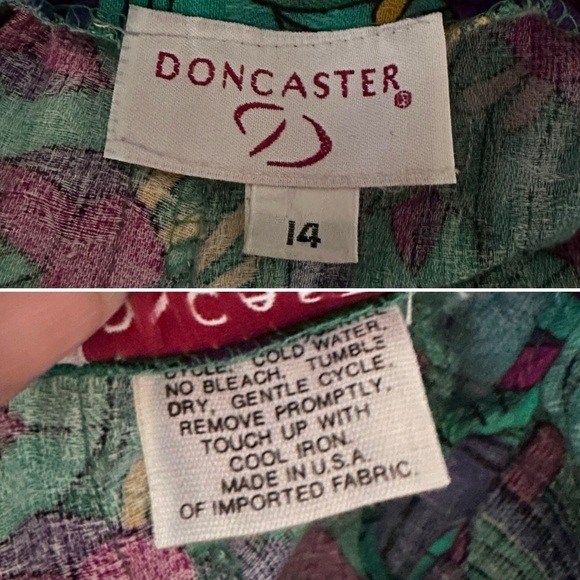 Vintage Doncaster Green Floral Print Pleated Midi Skirt Women’s Size 14 Retro - Picture 14 of 16